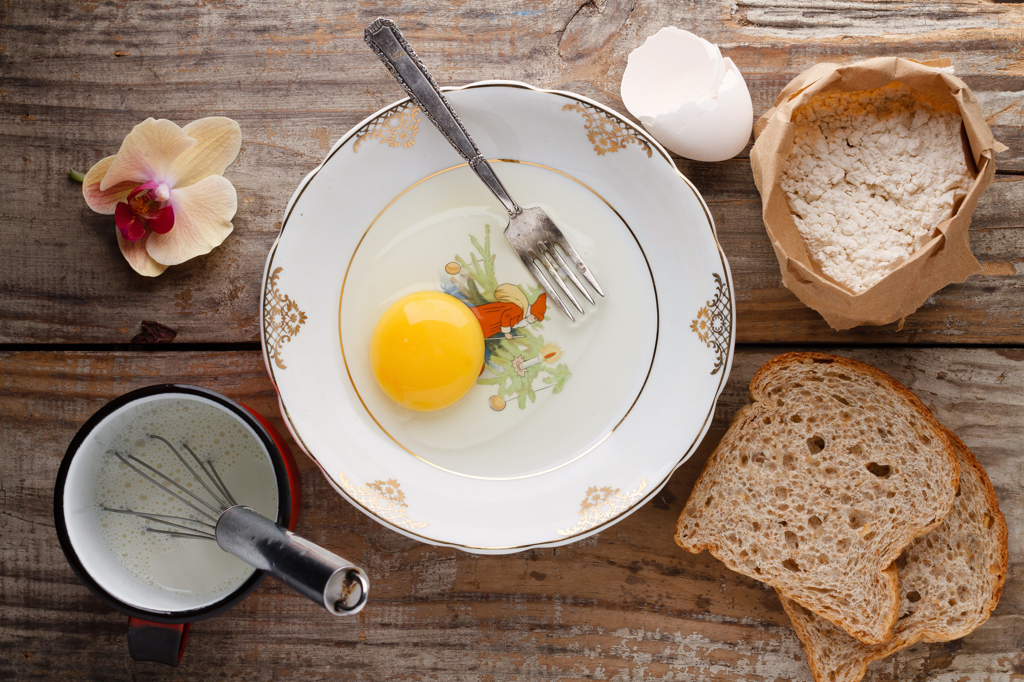 еда яичница хлеб яйца сковорода скачать