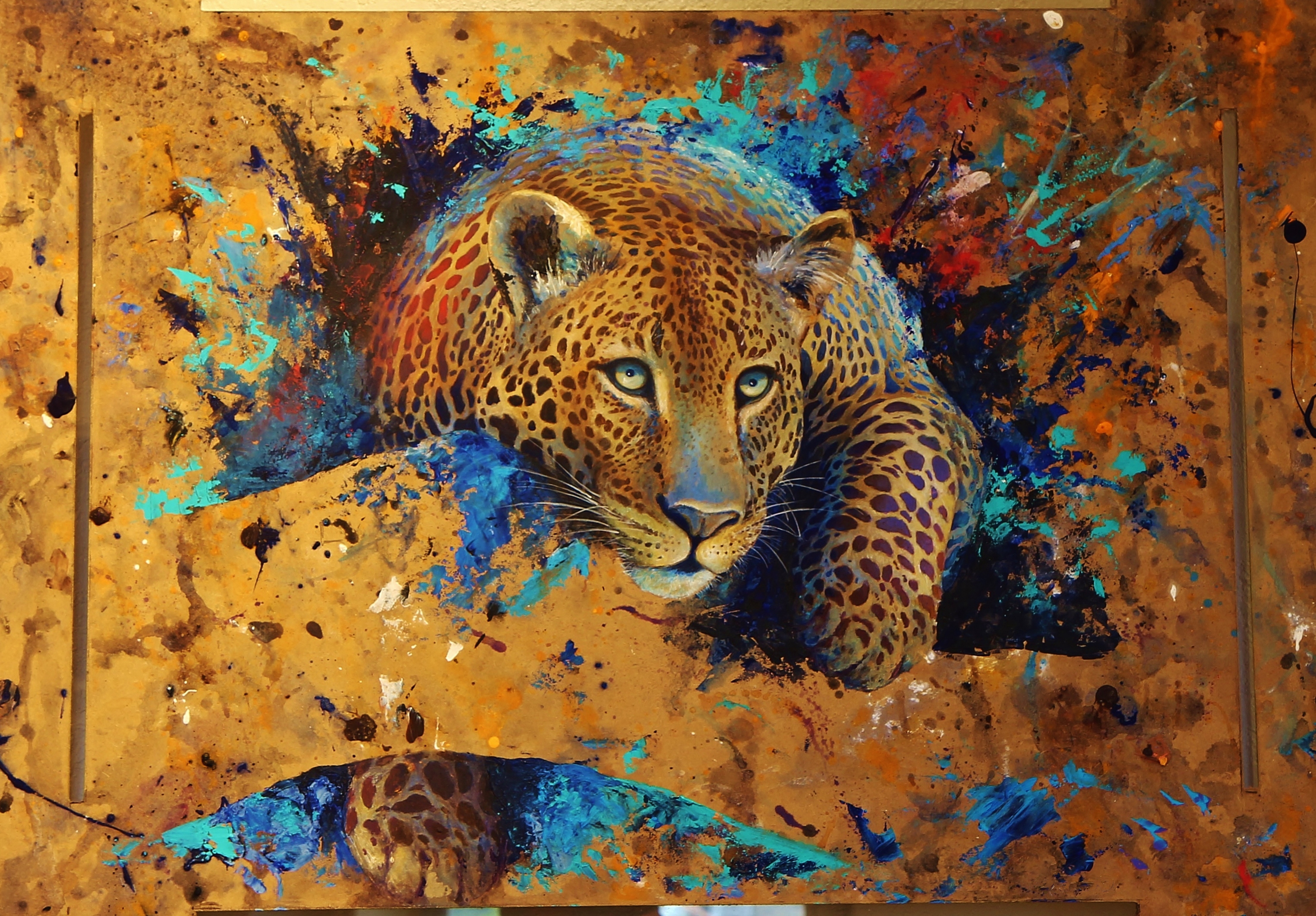 Обои арт, леопард, зверь, art, leopard, beast разрешение 3049x2123 Загрузить