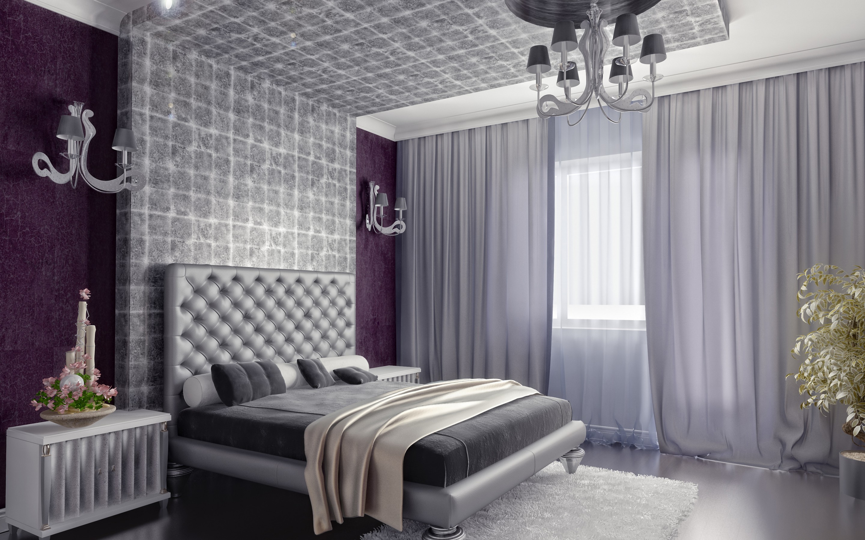 Обои стиль, интерьер, дизайн, спальня, style, interior, design, bedroom разрешение 2880x1800 Загрузить