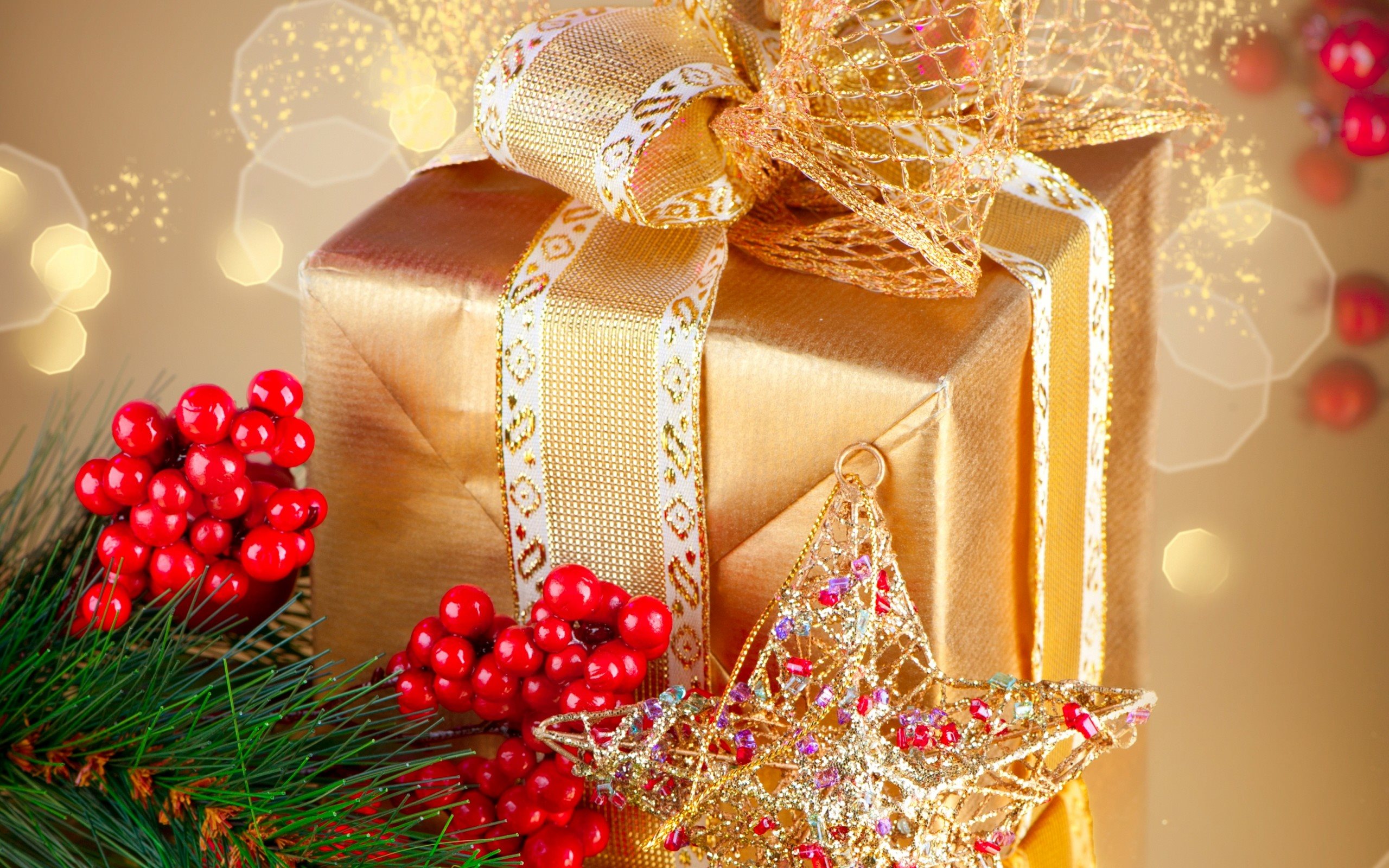 Обои новый год, подарок, рождество, коробка, украшение, new year, gift, christmas, box, decoration разрешение 2560x1600 Загрузить