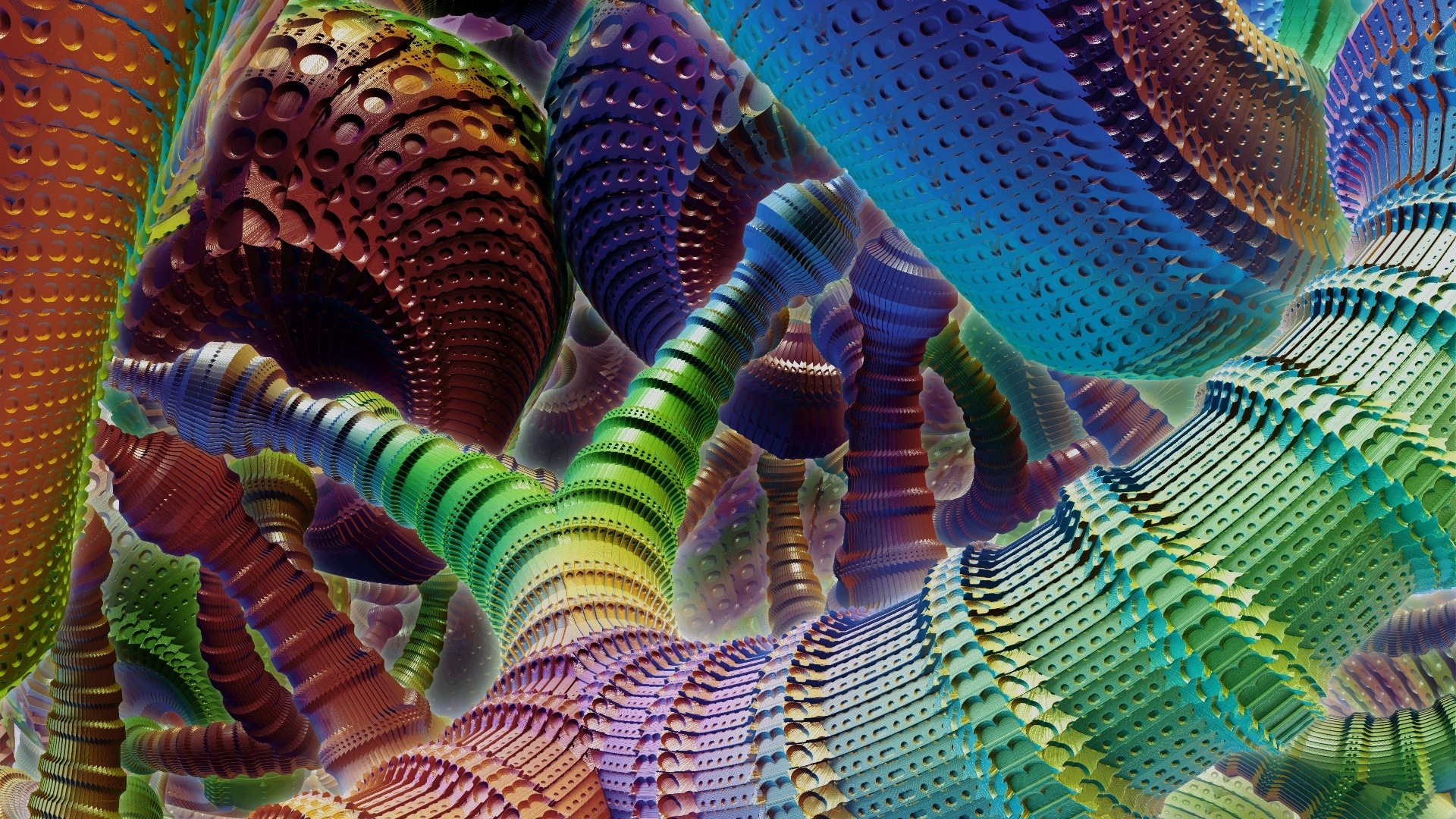 Обои абстракция, цвет, форма, 3д, abstraction, color, form, 3d разрешение 1920x1080 Загрузить