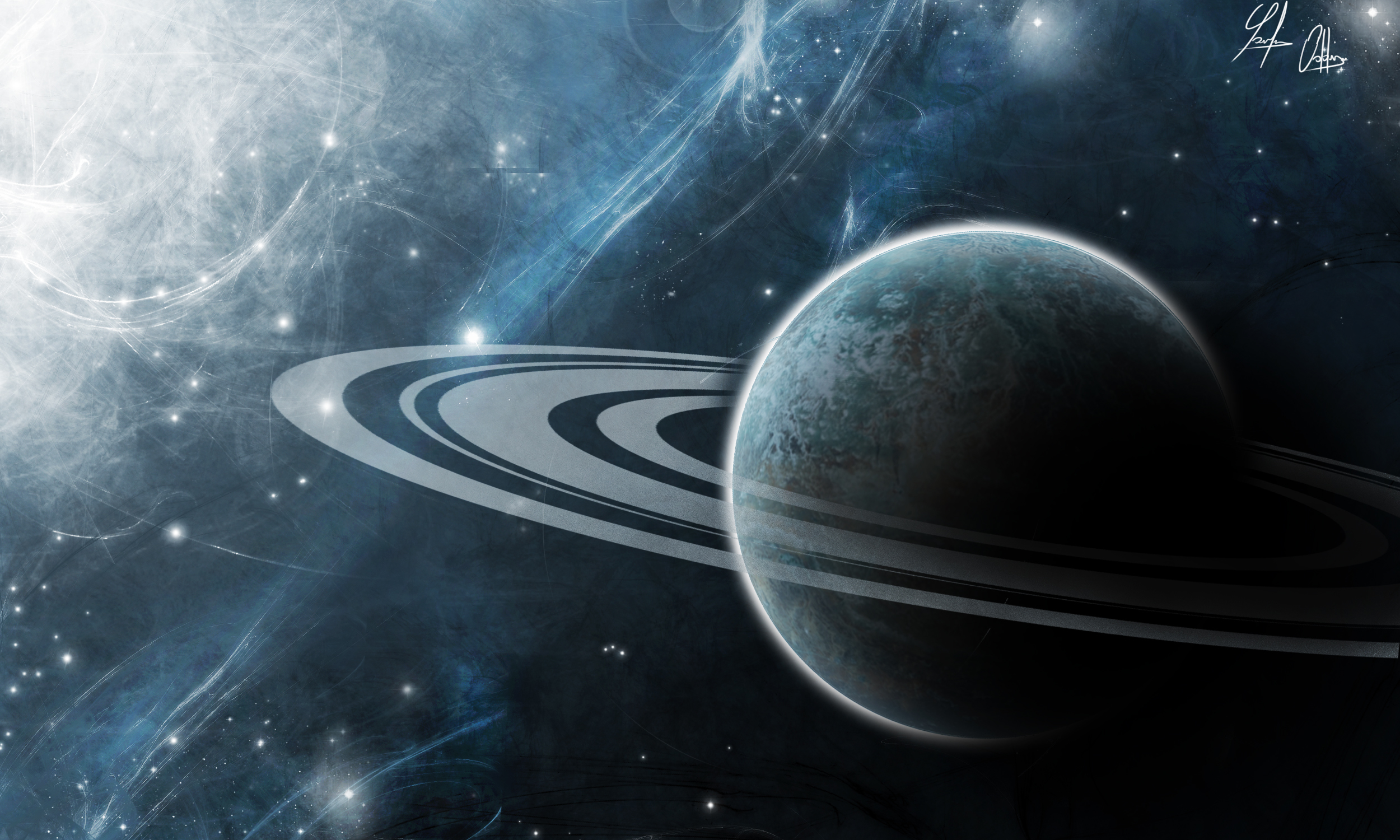 Обои Планета кольца свет картинки на рабочий стол на тему Космос - скачать скачать
