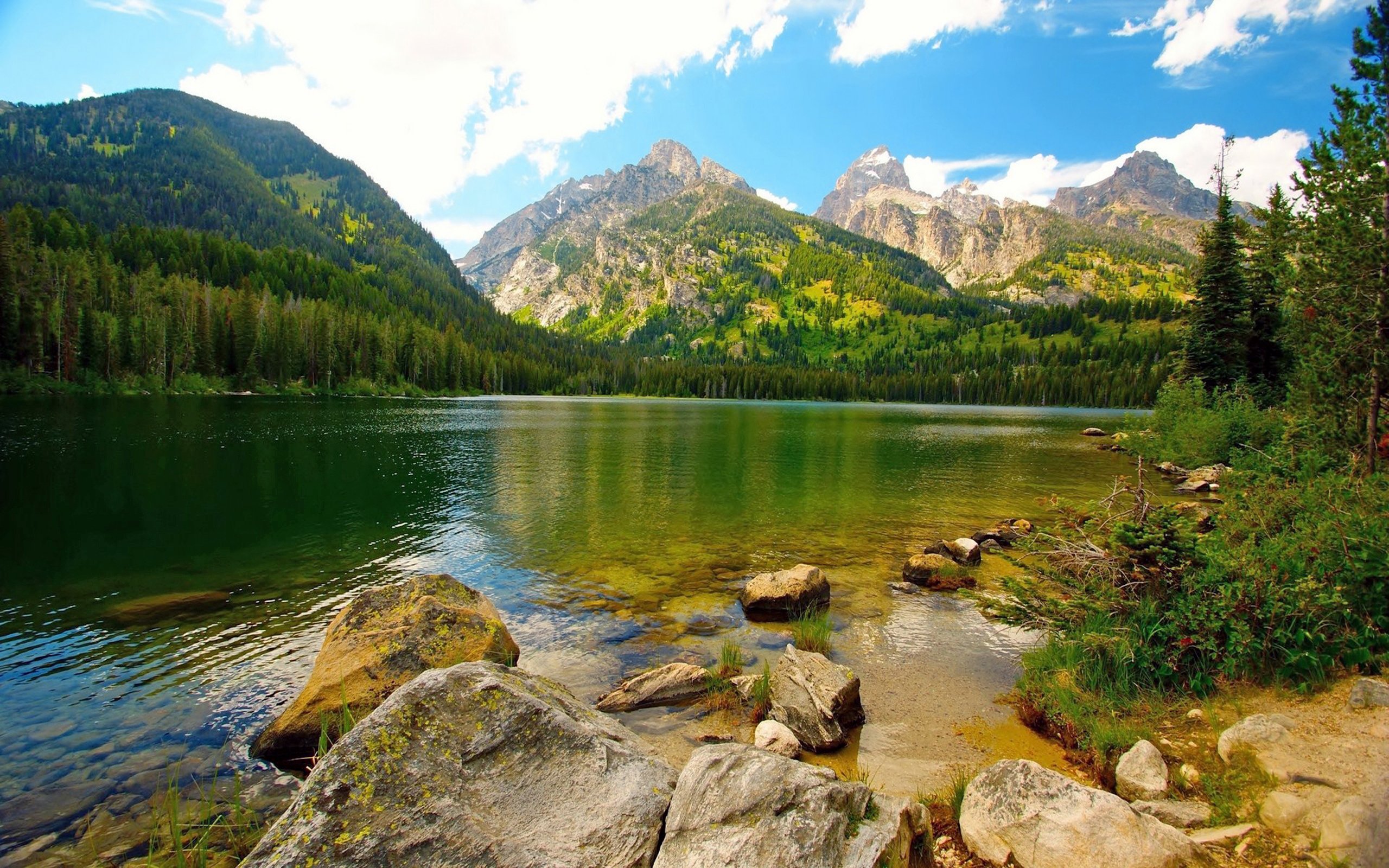 Обои вода, камни, горное озеро, ландшафт, валлпапер, water, stones, mountain lake, landscape, wallpaper разрешение 2560x1600 Загрузить