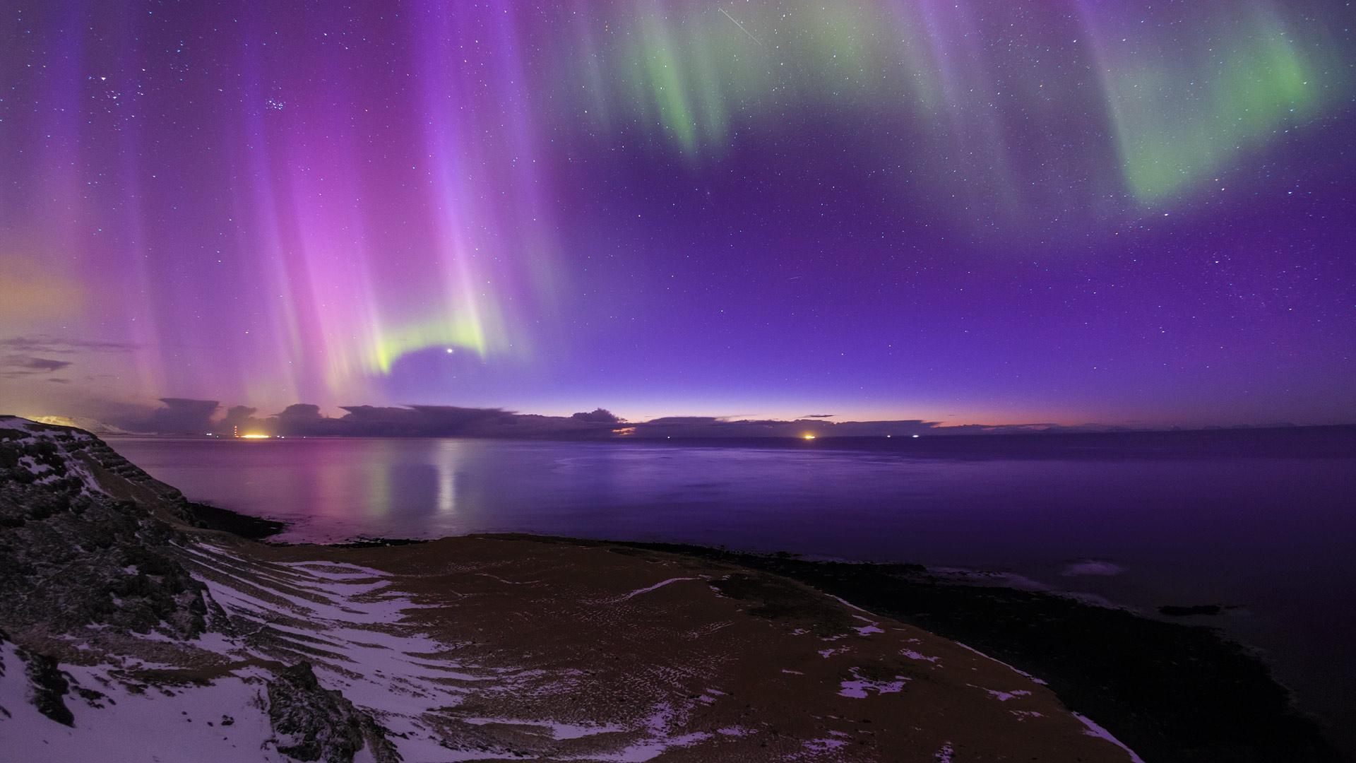 Обои северное сияние, исландия, aurora borealis, northern lights, iceland разрешение 1920x1080 Загрузить