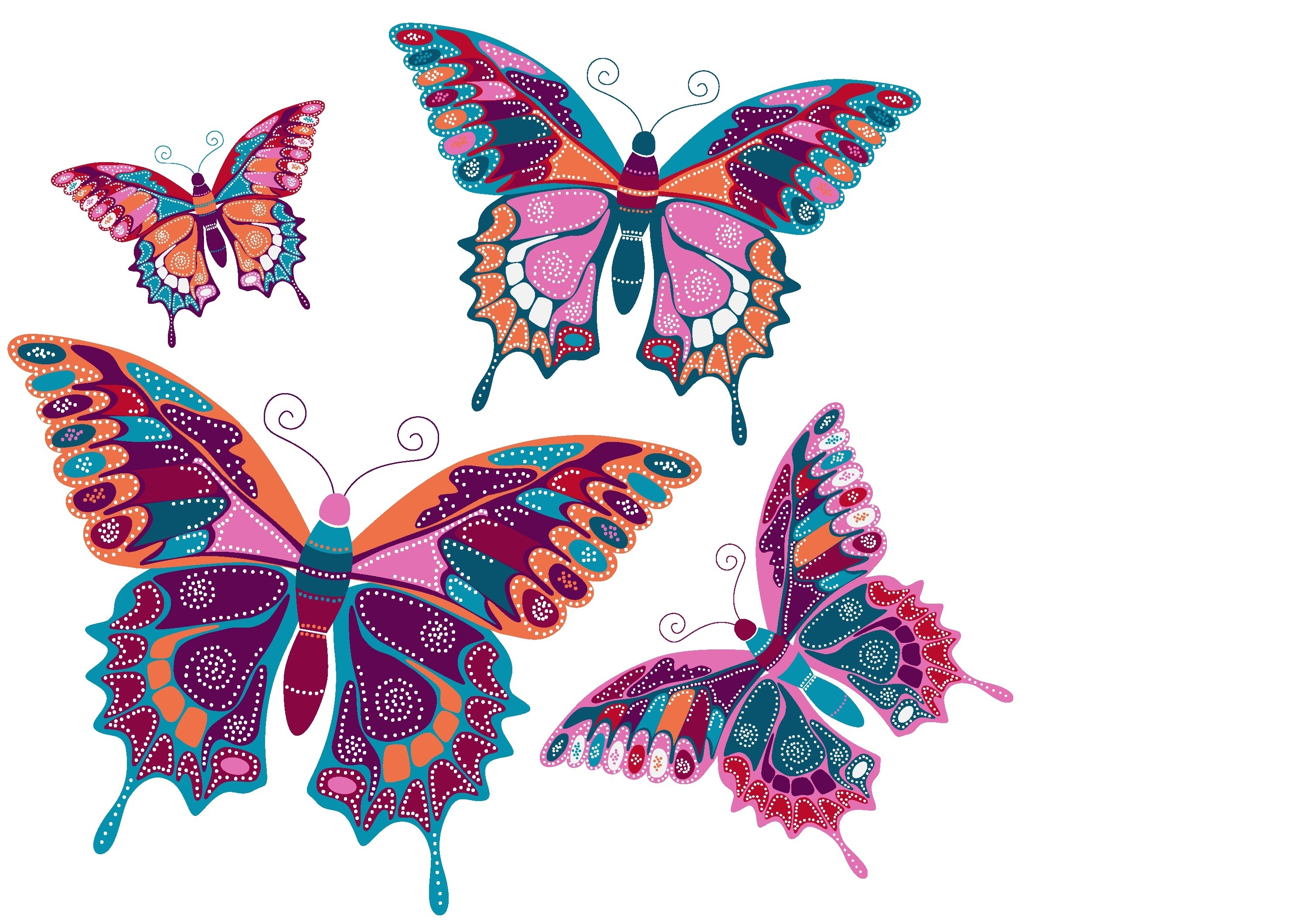 Обои фон, вектор, бабочки, background, vector, butterfly разрешение 3000x2120 Загрузить