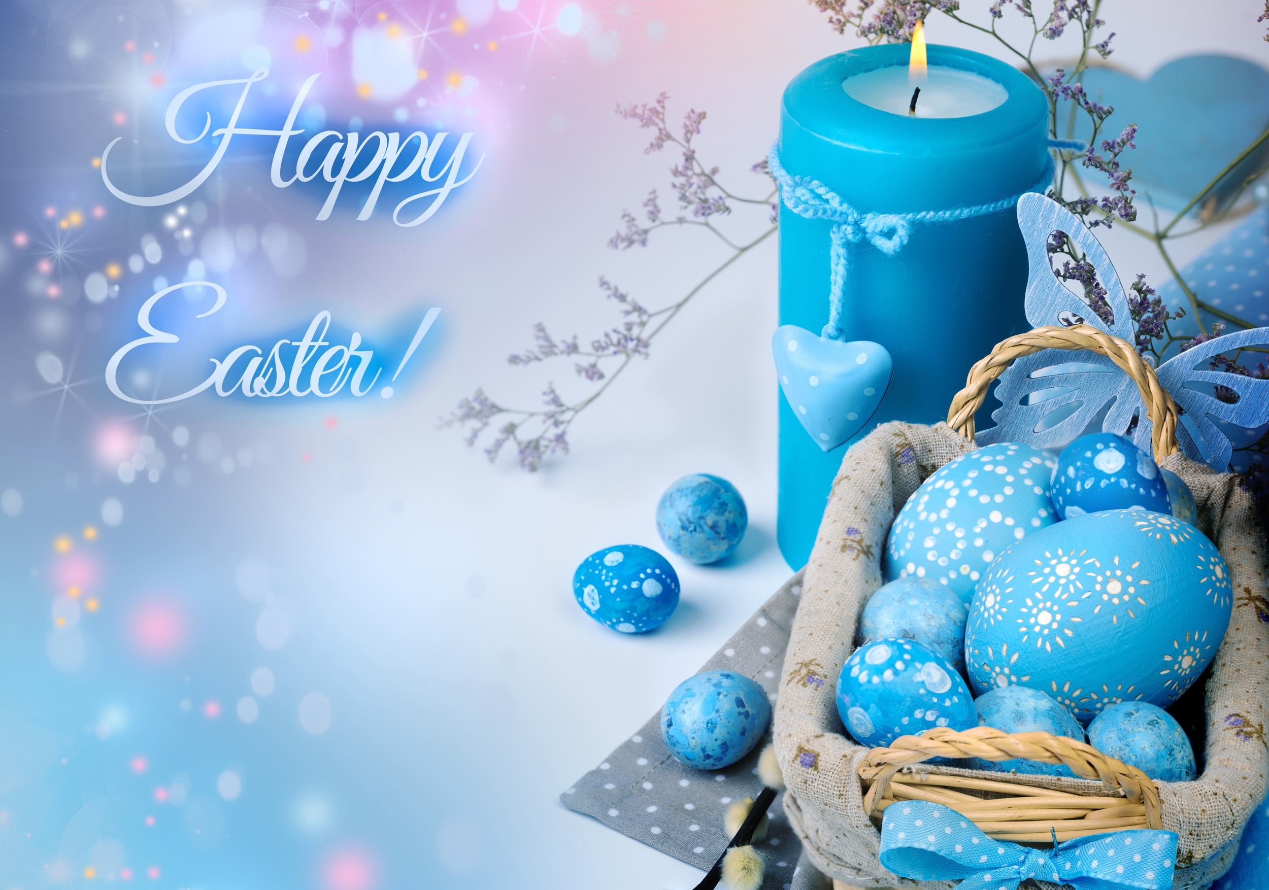 Обои голубой, свеча, пасха, яйца, декор, blue, candle, easter, eggs, decor разрешение 2500x1754 Загрузить