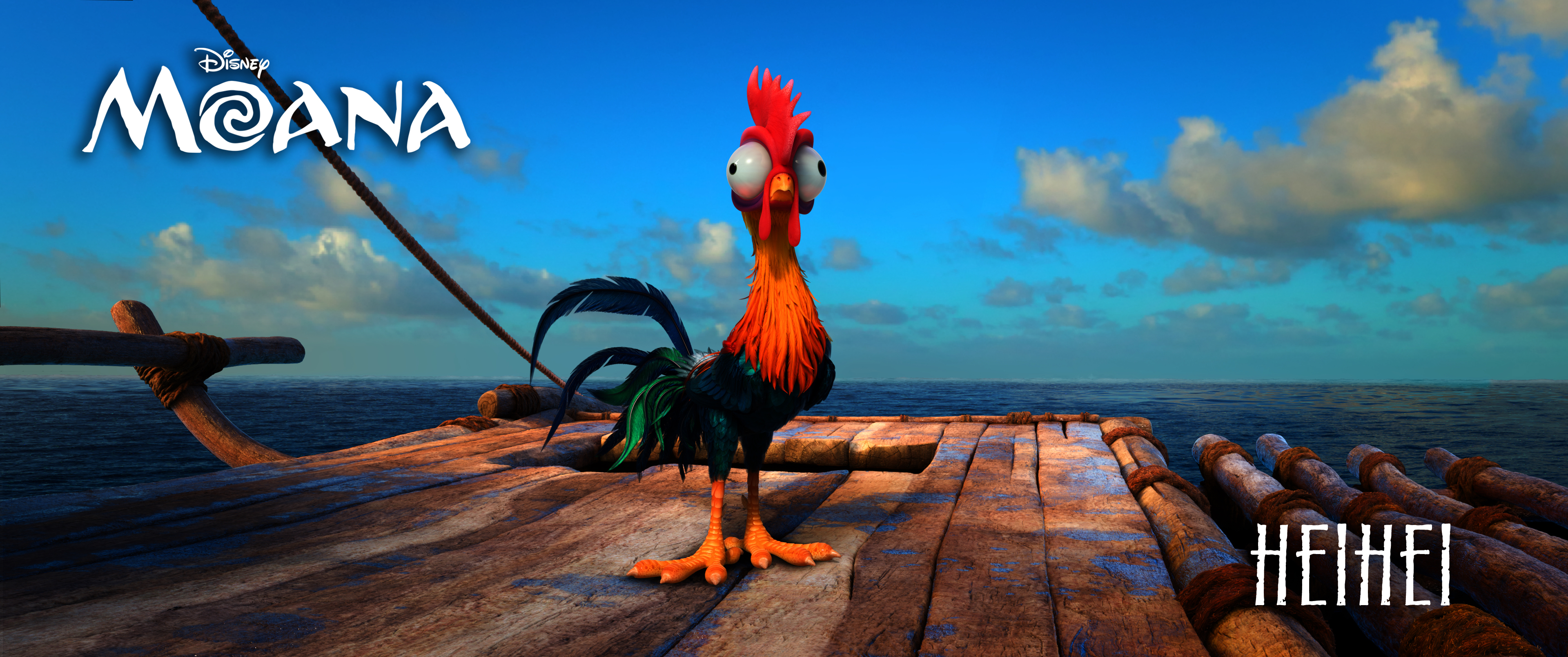 Обои дисней, моана, heihei, хей-хей, disney, moana, hey-hey разрешение 3840x1608 Загрузить