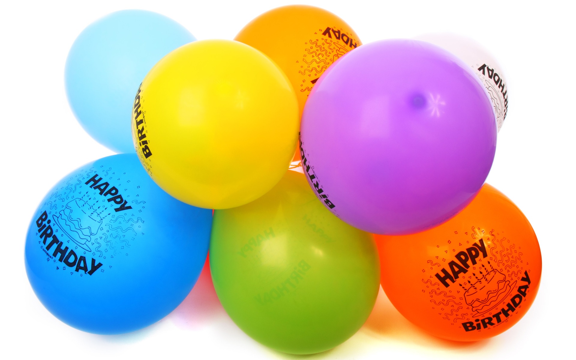 Обои красочные, воздушные шары, яркие, день рождения, днеь рождения, colorful, balloons, bright, birthday, day of birth разрешение 1920x1200 Загрузить