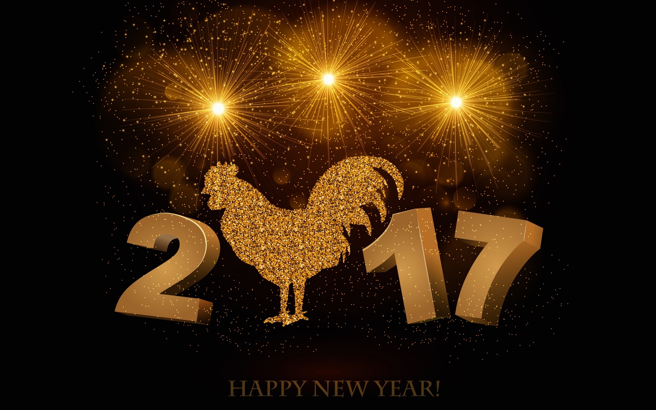 Обои новый год, птица, черный фон, символ года, 2017, new year, bird, black background, symbol of the year разрешение 2560x1600 Загрузить