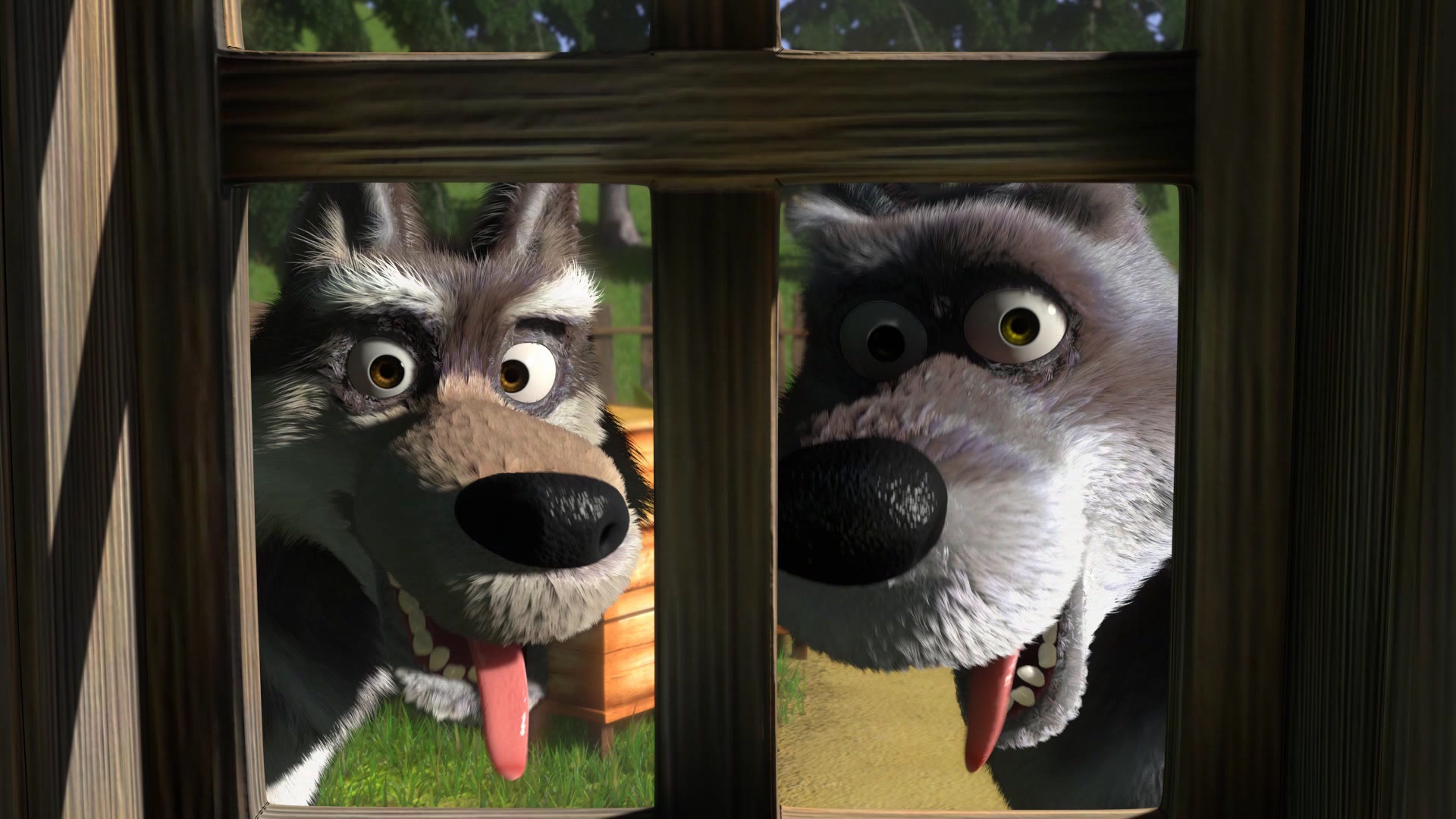 Скачать обои мультфильм, волки, маша и медведь, cartoon, wolves разрешение  1280x720 #127622