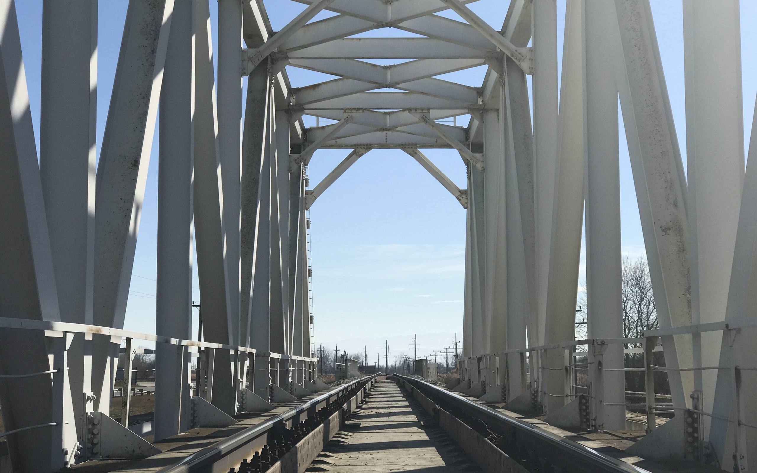 Обои мост, поезд, над мостом, рельсовый мост, bridge, train, over the bridge, rail bridge разрешение 2560x1600 Загрузить