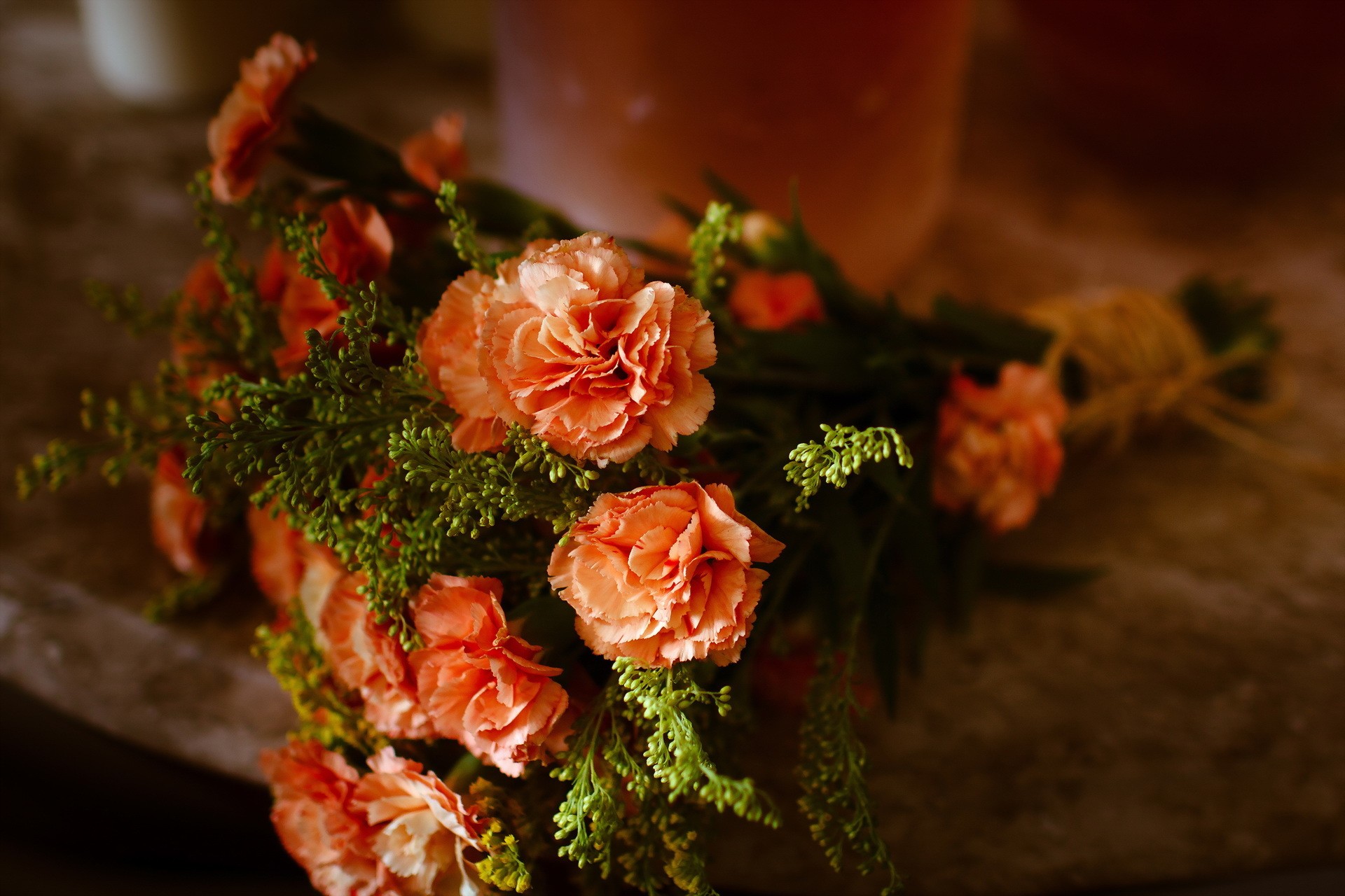 Обои цветы, букет, натюрморт, гвоздики, flowers, bouquet, still life, clove разрешение 1920x1280 Загрузить