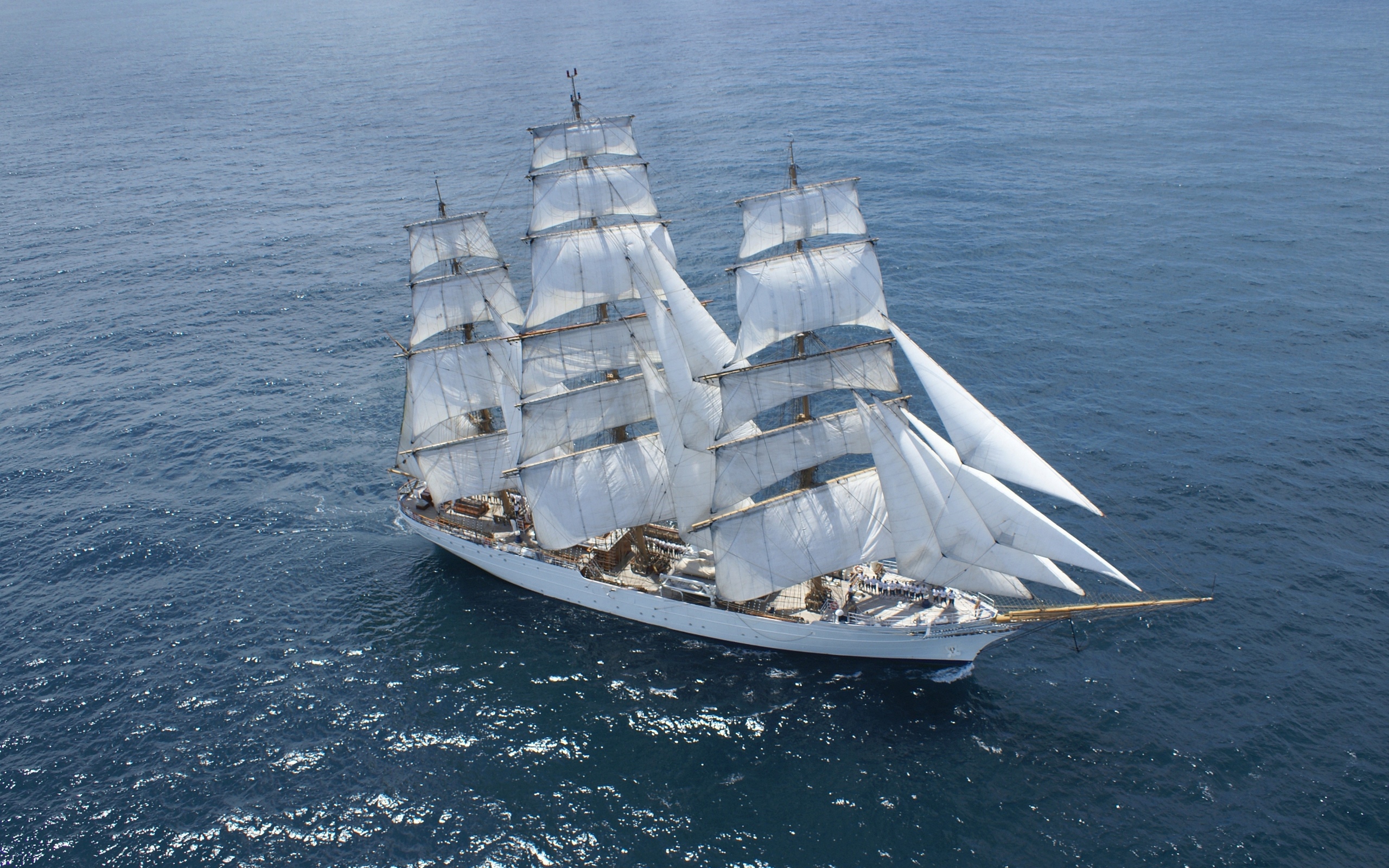 Обои фото, океан, парусный корабль, cisne branco, photo, the ocean, sailing ship разрешение 2560x1600 Загрузить