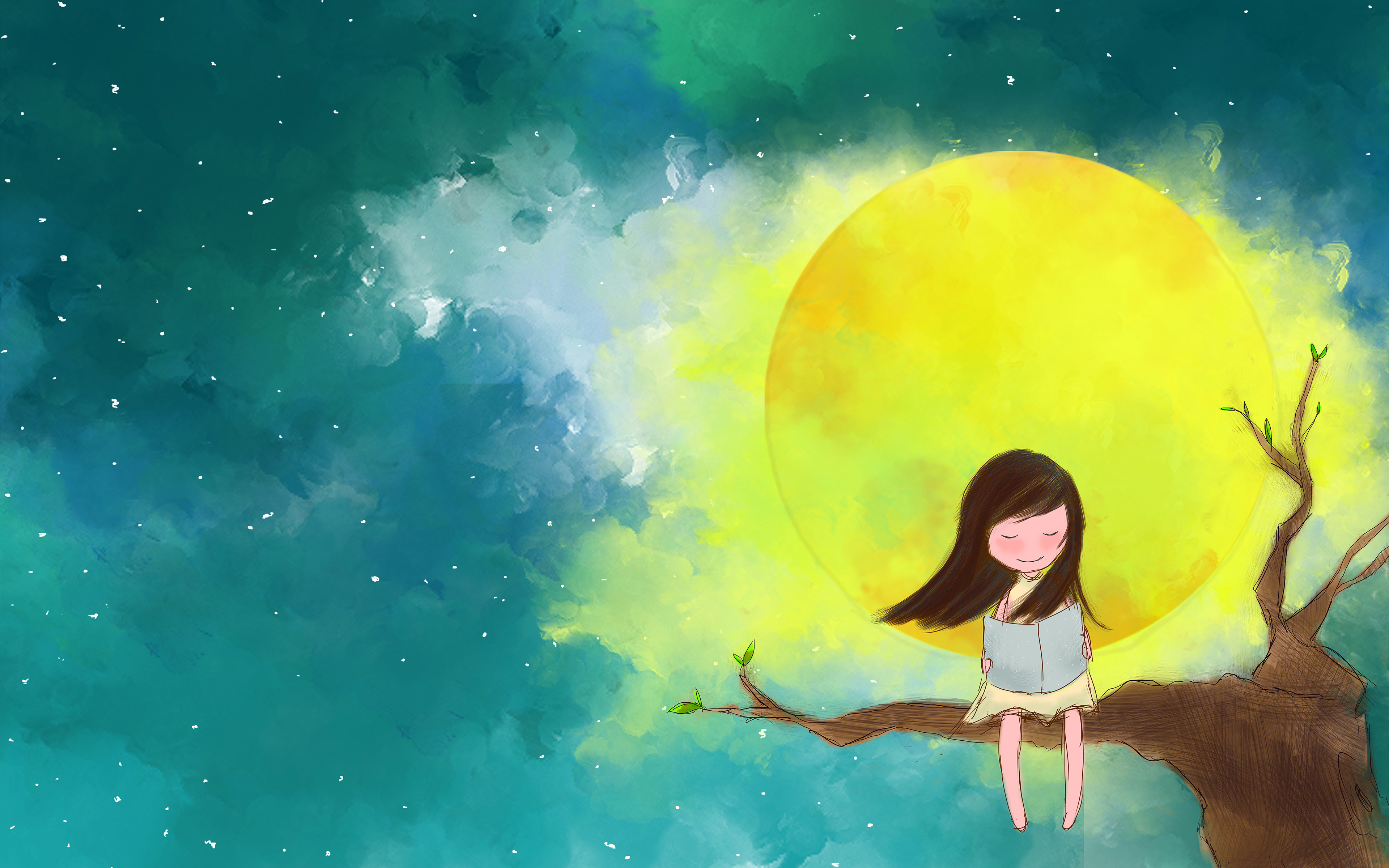 Про девочку луну. Счастье рисунок. Радостные иллюстрации. Девочка солнце. Солнце арты.