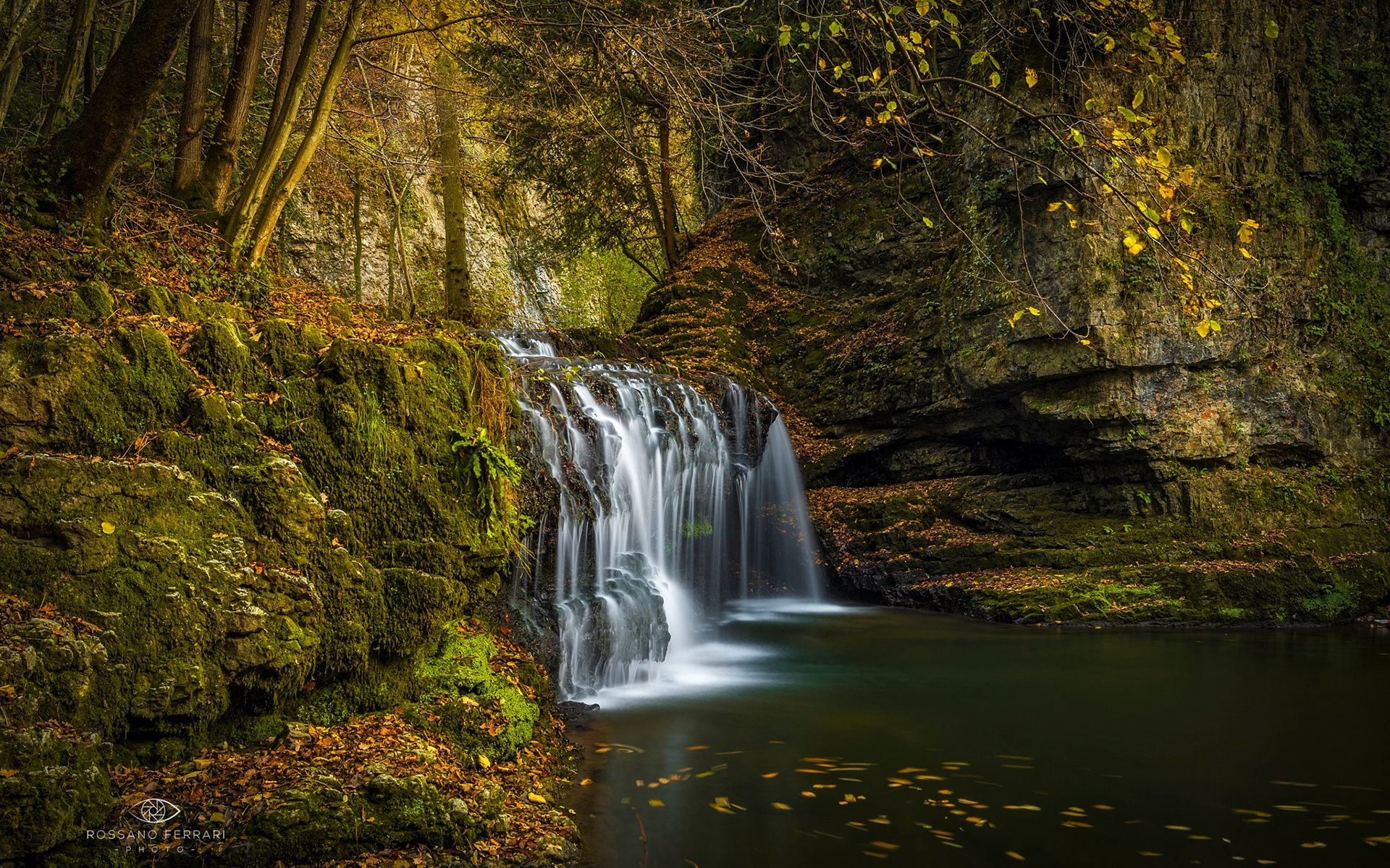 Обои река, природа, листья, водопад, осень, river, nature, leaves, waterfall, autumn разрешение 1920x1200 Загрузить