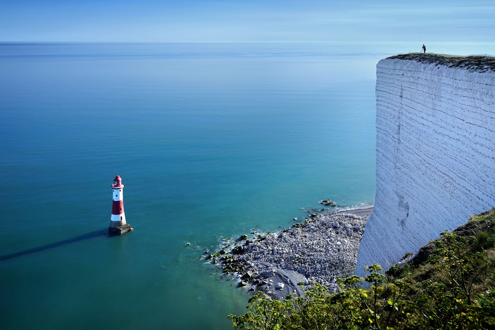 Обои берег, море, маяк, англия, соединенное королевство, beachy head, shore, sea, lighthouse, england, united kingdom разрешение 2048x1365 Загрузить