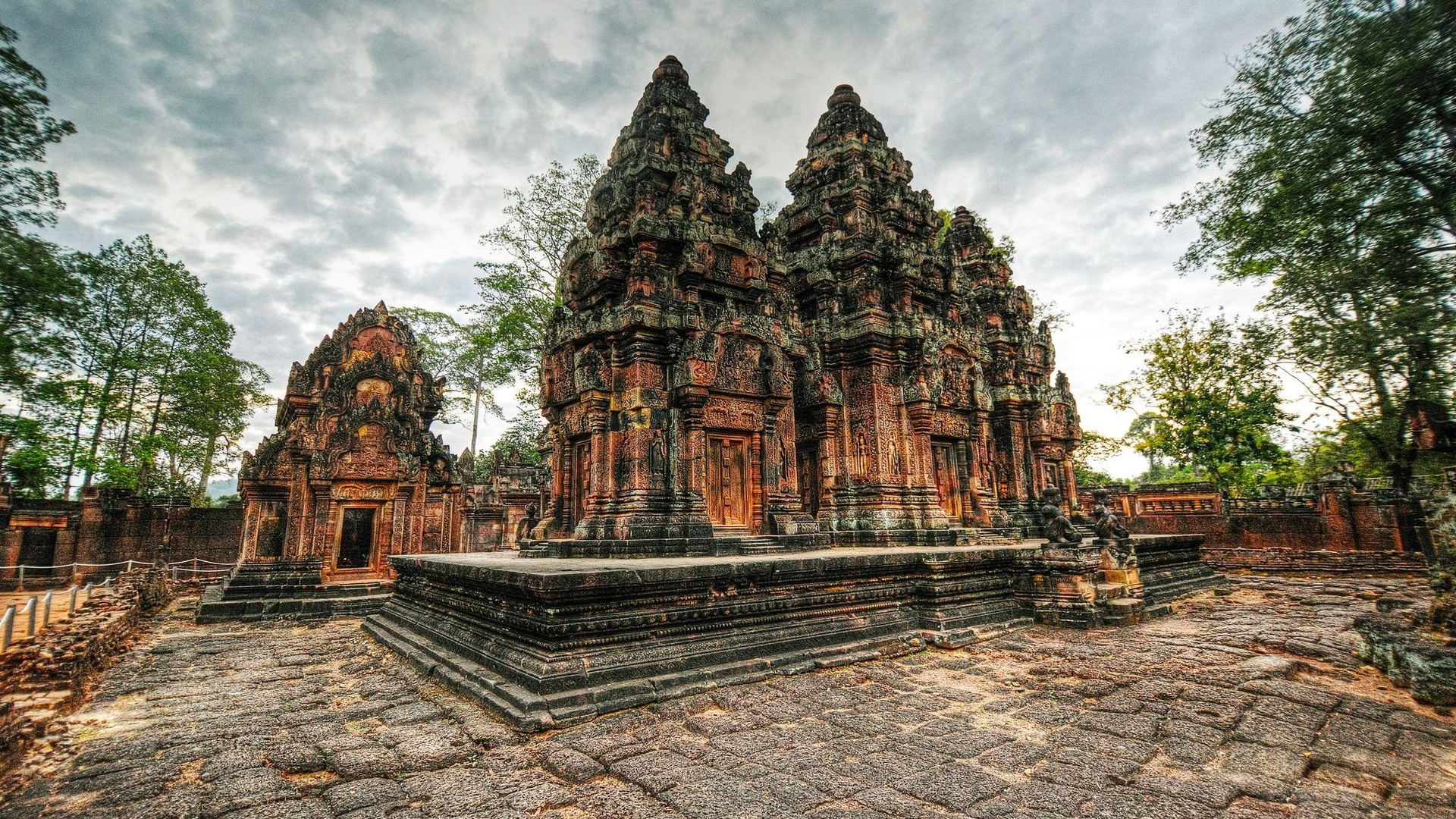 Обои камбоджа, ангкор ват, храмовый комплекс, ангкор, cambodia, angkor wat, the temple complex разрешение 1920x1080 Загрузить