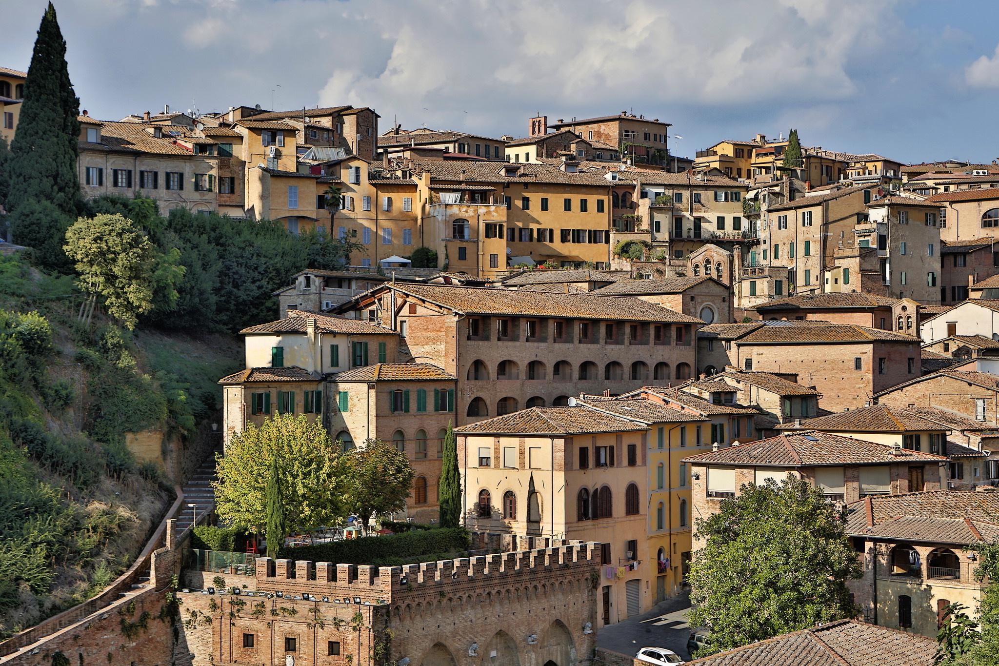 Обои панорама, дома, италия, здания, тоскана, сиена, panorama, home, italy, building, tuscany, siena разрешение 2048x1365 Загрузить