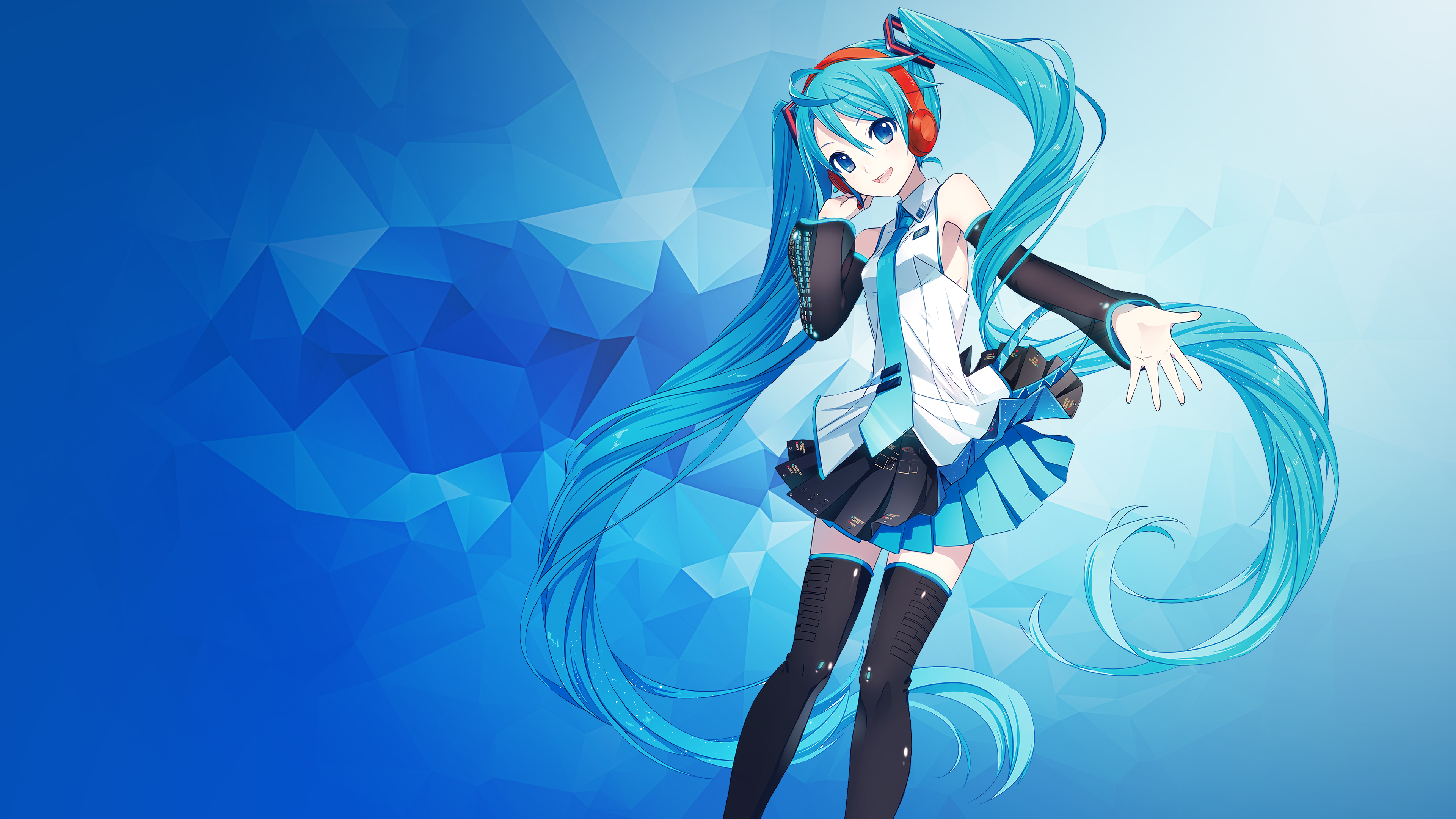 Обои девушка, аниме, вокалоид, мику хацунэ, girl, anime, vocaloid, hatsune miku разрешение 3840x2160 Загрузить