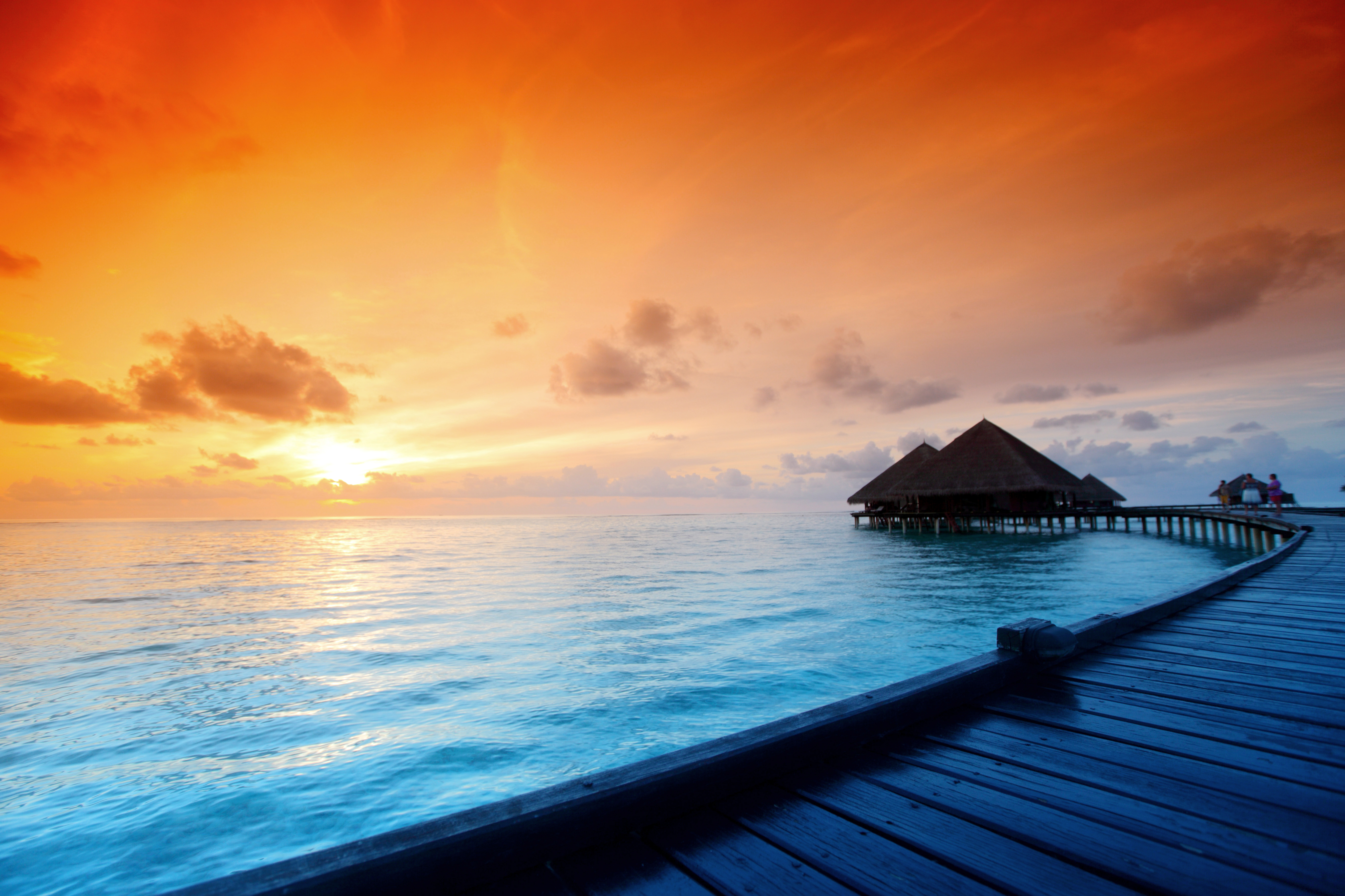 Обои закат, море, тропики, 3, мальдивы, sunset, sea, tropics, the maldives разрешение 5444x3630 Загрузить