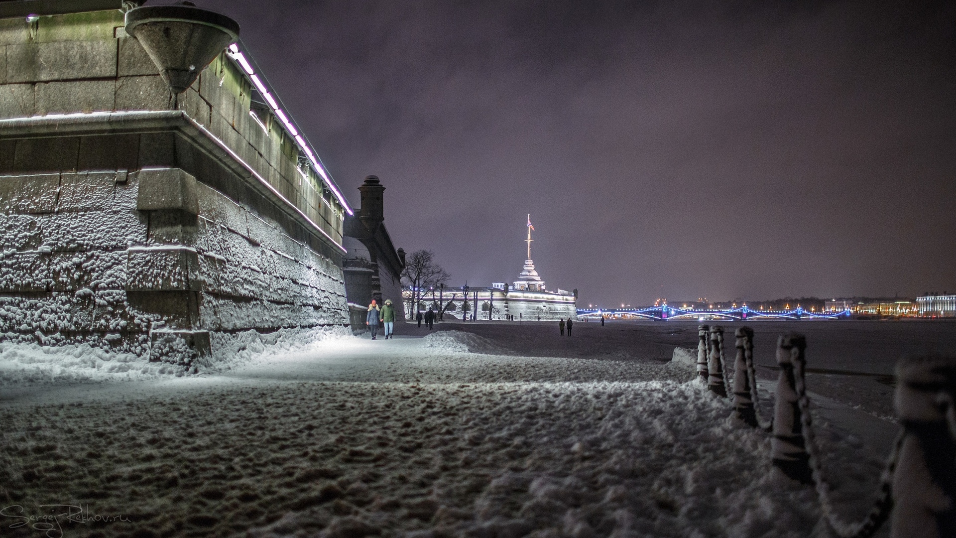 Обои ночь, зима, фото, люди, питер, night, winter, photo, people, peter разрешение 1920x1080 Загрузить