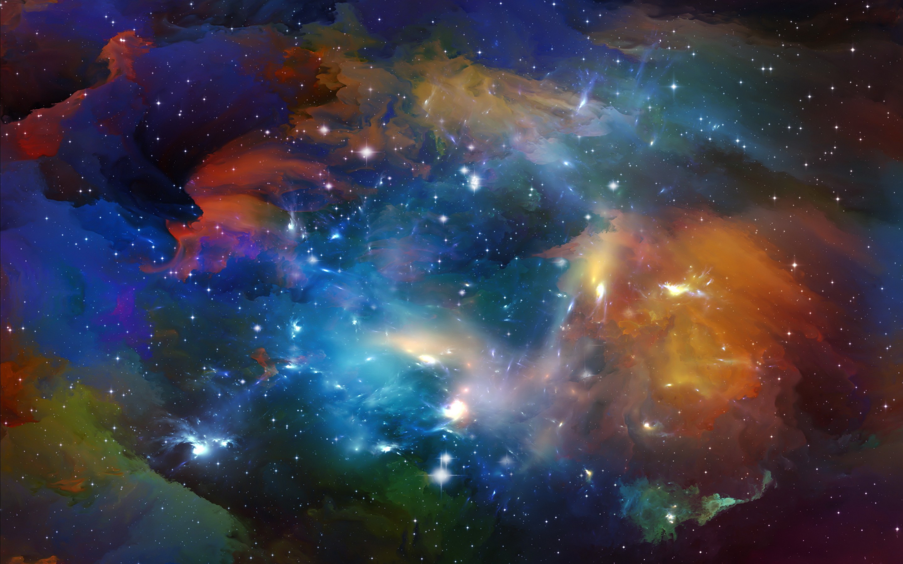 Обои небо, космос, звезды, туманность, the sky, space, stars, nebula разрешение 2880x1800 Загрузить