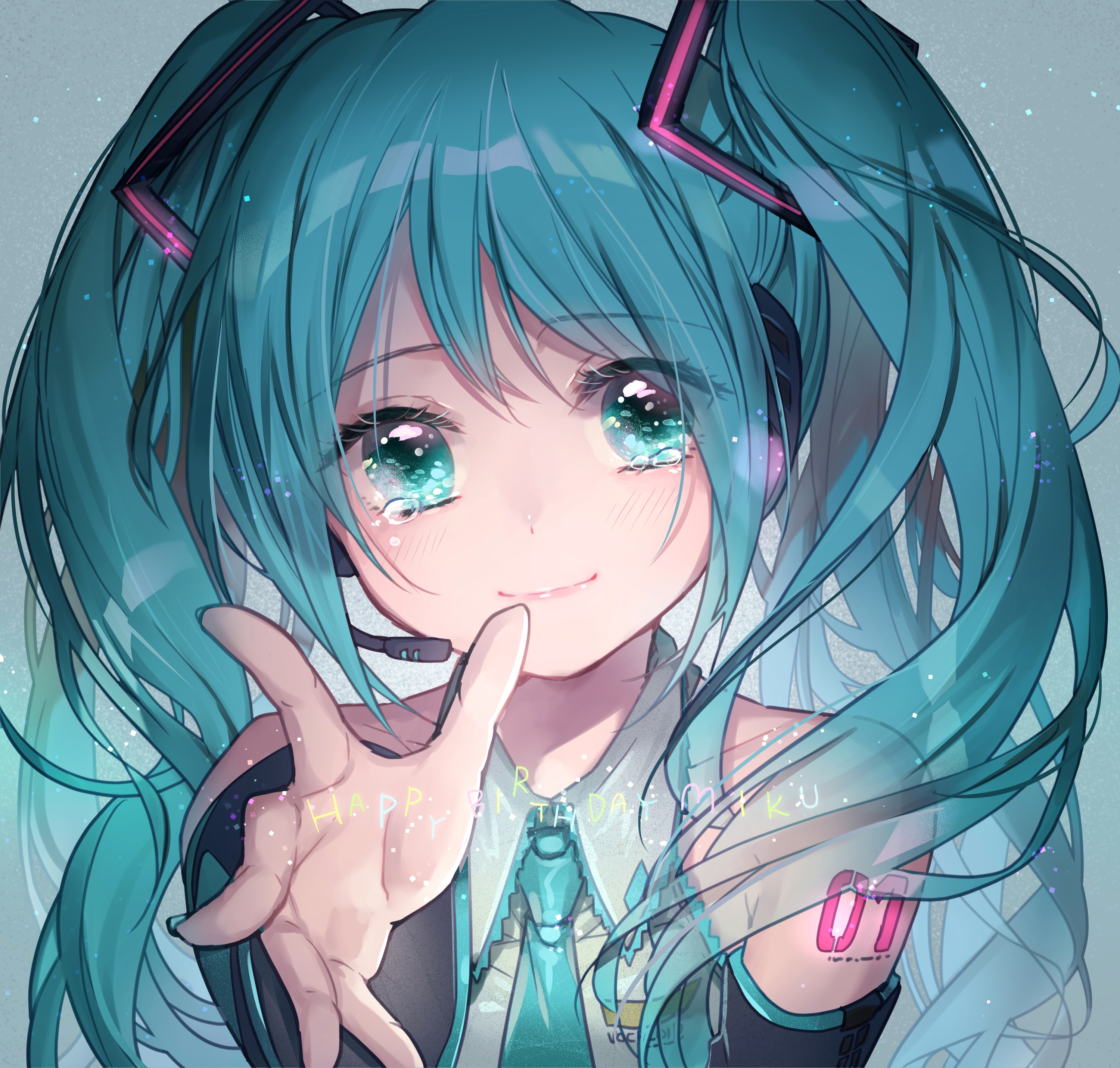 Обои вокалоид, twintails, мику хацунэ, teary eyes, vocaloid, hatsune miku разрешение 3000x2862 Загрузить