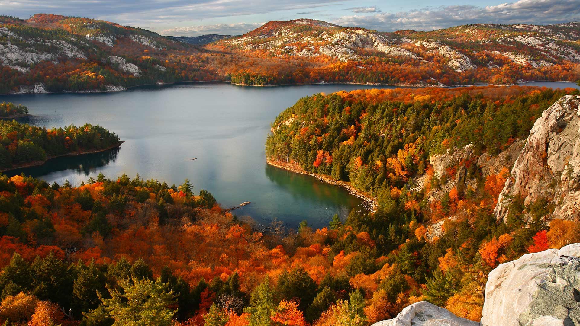 Обои озеро, осень, канада, онтарио, lake, autumn, canada, ontario разрешение 1920x1080 Загрузить