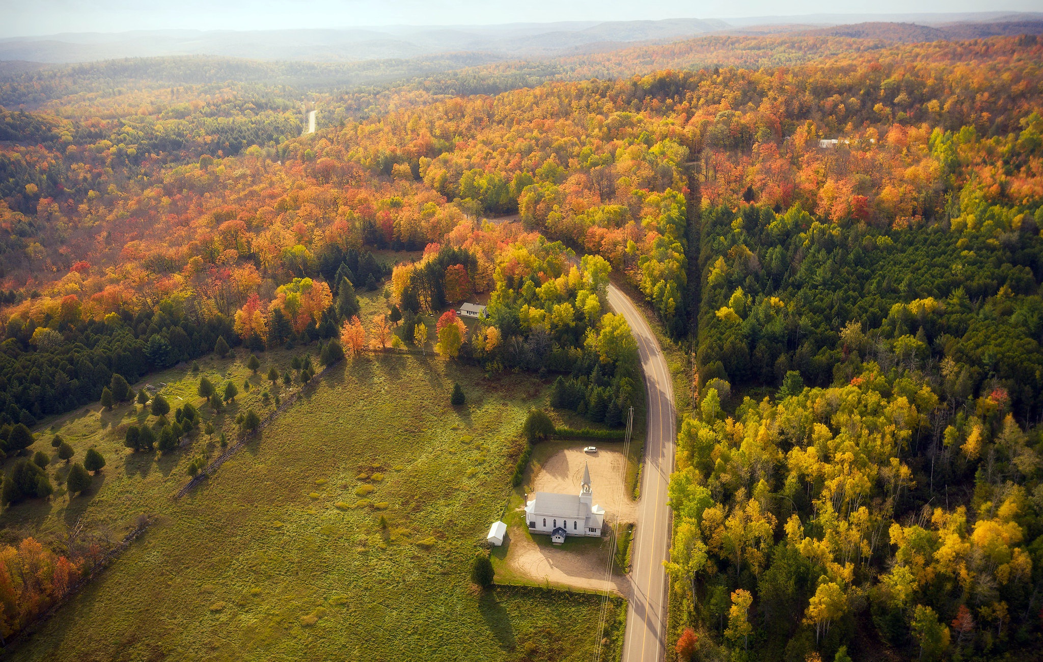 Обои лес, храм, осень, forest, temple, autumn разрешение 2048x1300 Загрузить